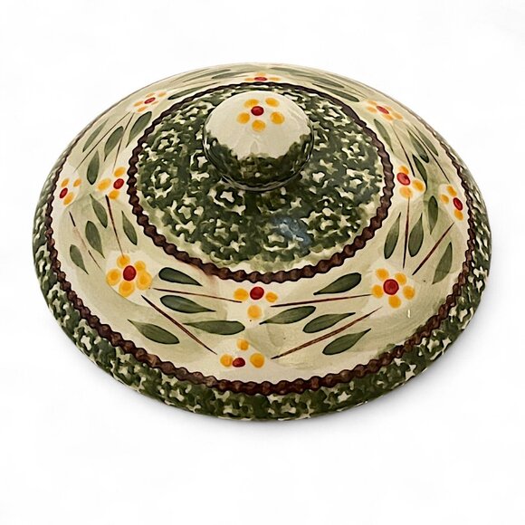 Temptations By Tara Bakeware Old World Green 1Qt Round W/ Lid And Stand - Picture 9 of 11